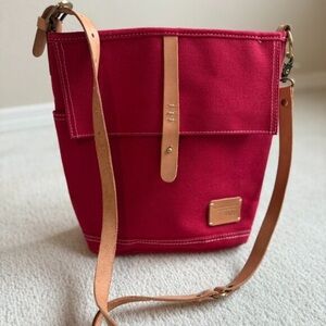 Red Canvas Crossbody Bag